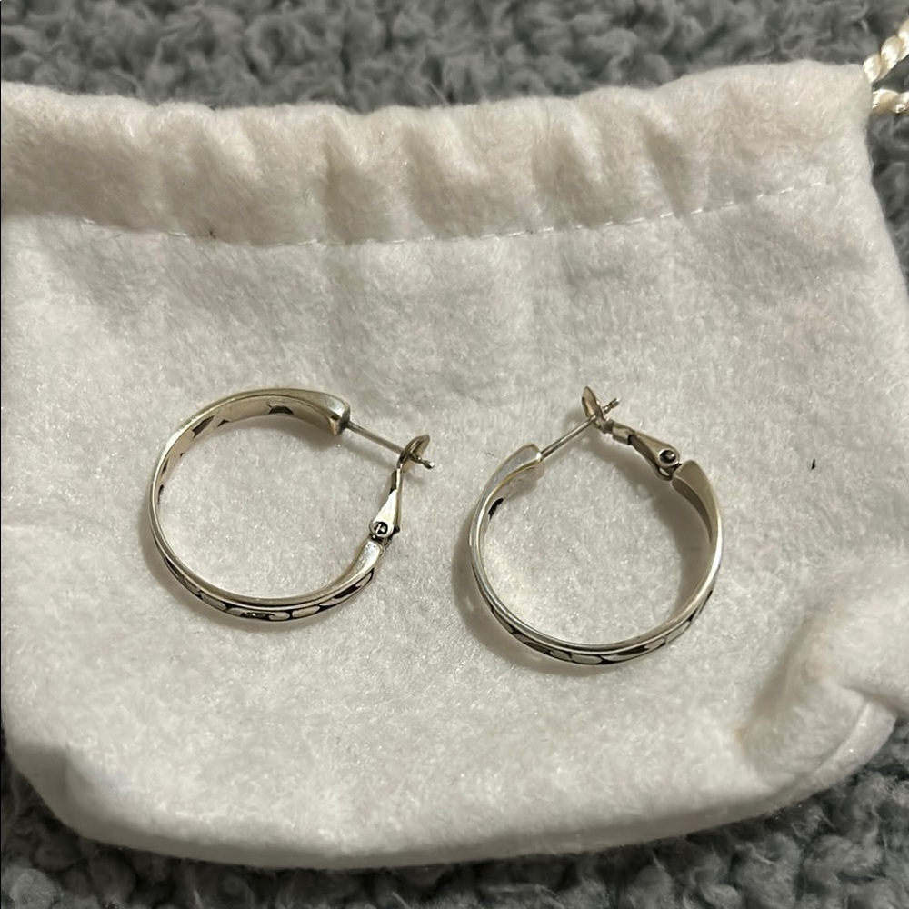 Brighton sterling silver hoop earrings.